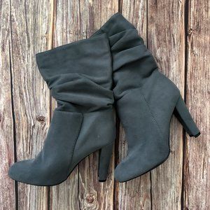 Wild Diva Gray High Heel Boots Size 6.5